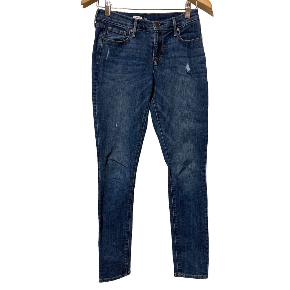 Old Navy Curvy Skinny Mid-Rise Medium Wash Denim Jeans Womens Size 0‎